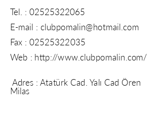 Club Pomalin iletiim bilgileri